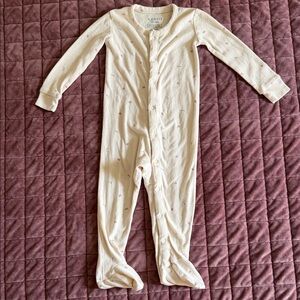 Kendi 12-18 months Cream Floral Patterned Footed One Piece